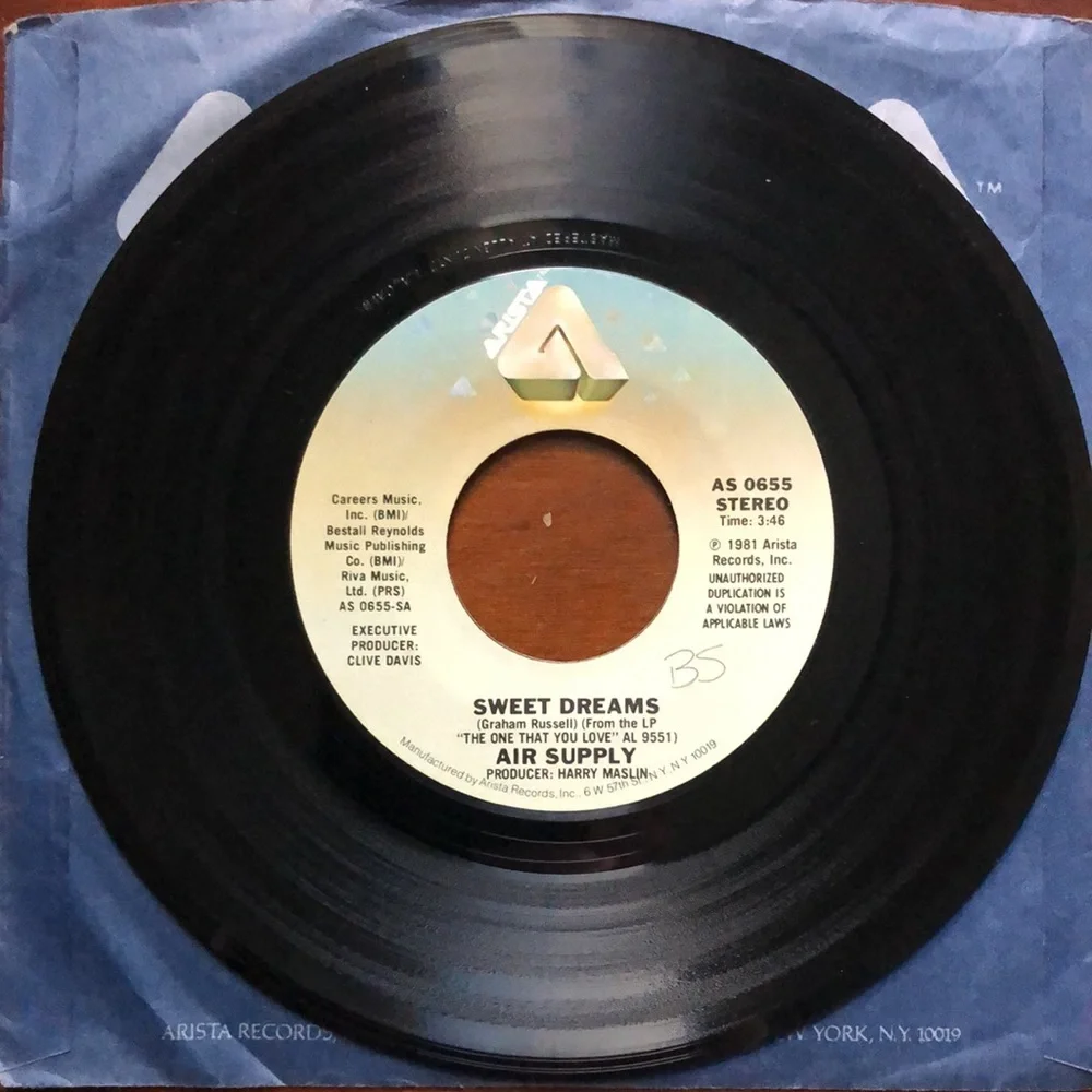 Air Supply Sweet Dream/Don't Turn Me Away Vinyl 45 Record '81 - Picture 3 of 5